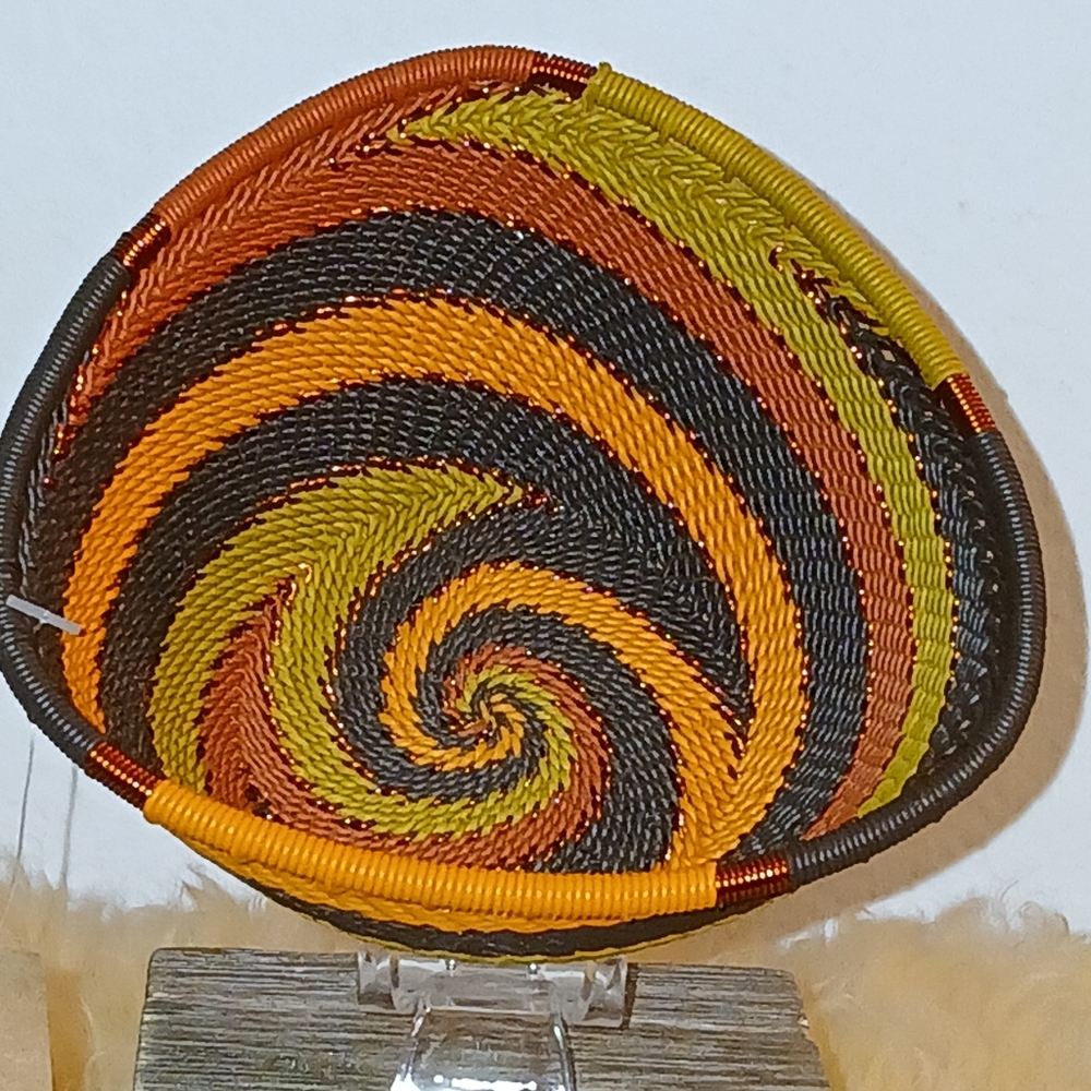 Zulu South African Woven Copper Wire Basket